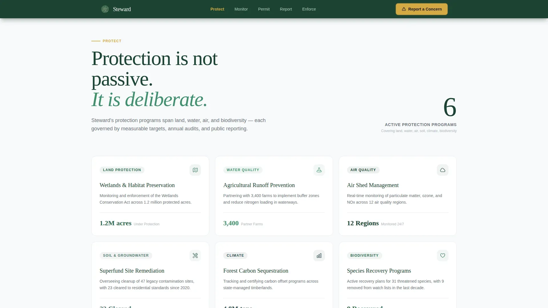 Environmental Quality Government Landing Page Template