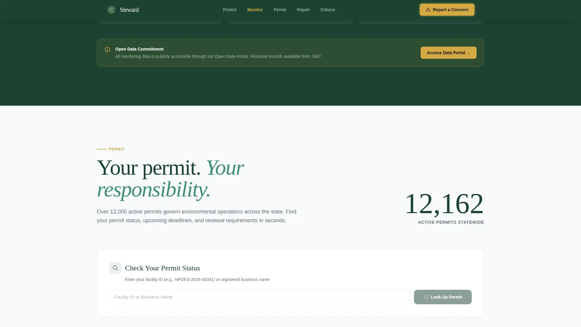 Environmental Quality Government Landing Page Template