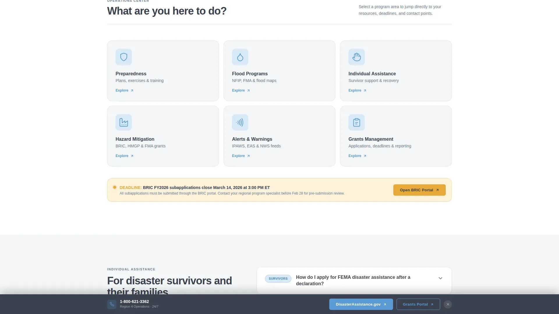 Emergency Operations Center Landing Page Template
