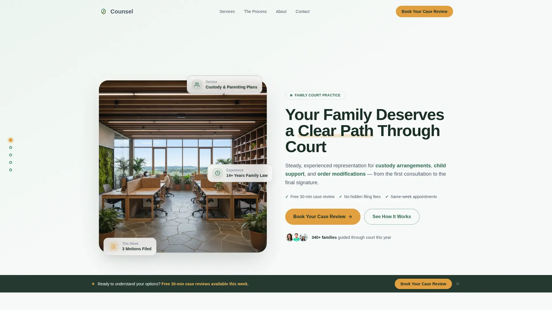 Family Court Legal Services Landing Page Template