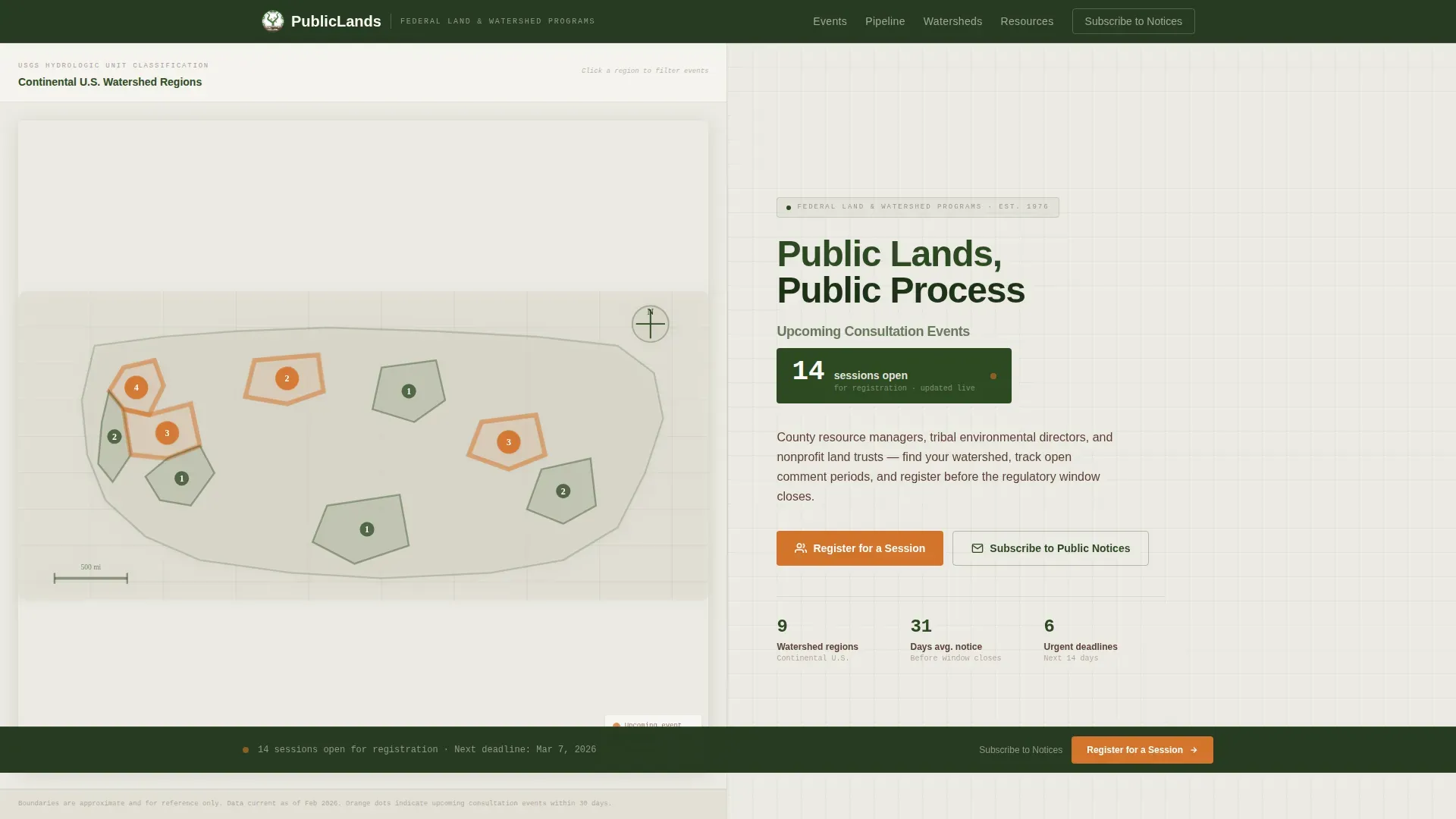 Public Lands Consultation Landing Page Template