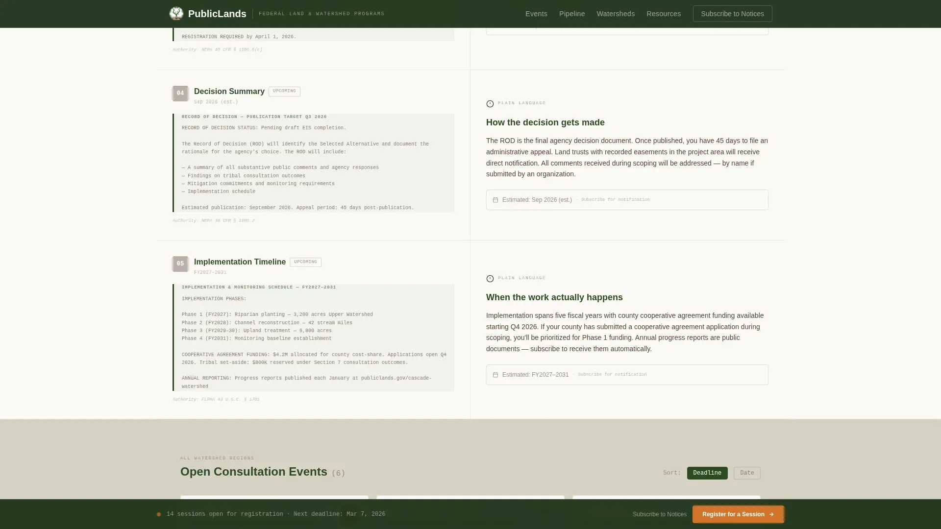 Public Lands Consultation Landing Page Template