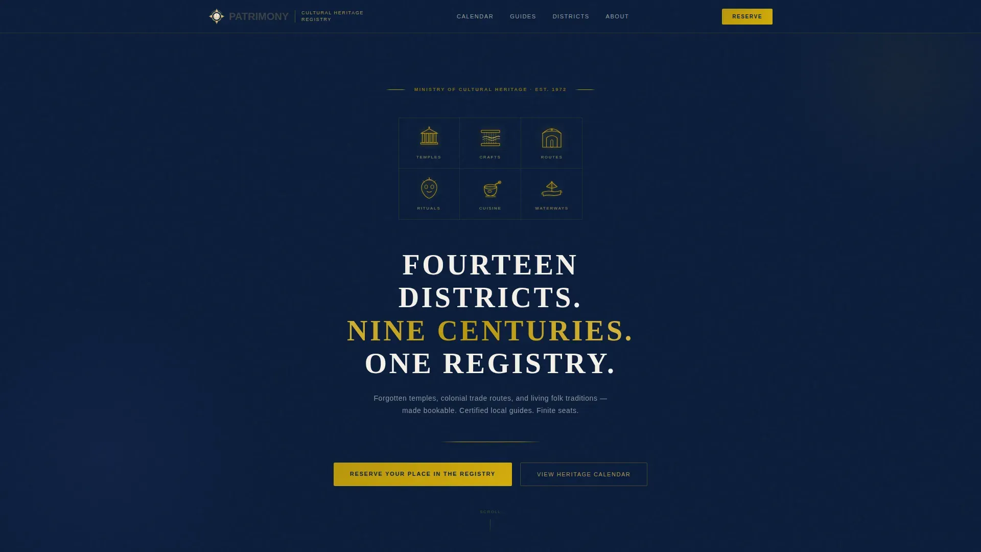 Heritage Cultural Tourism Board Landing Page