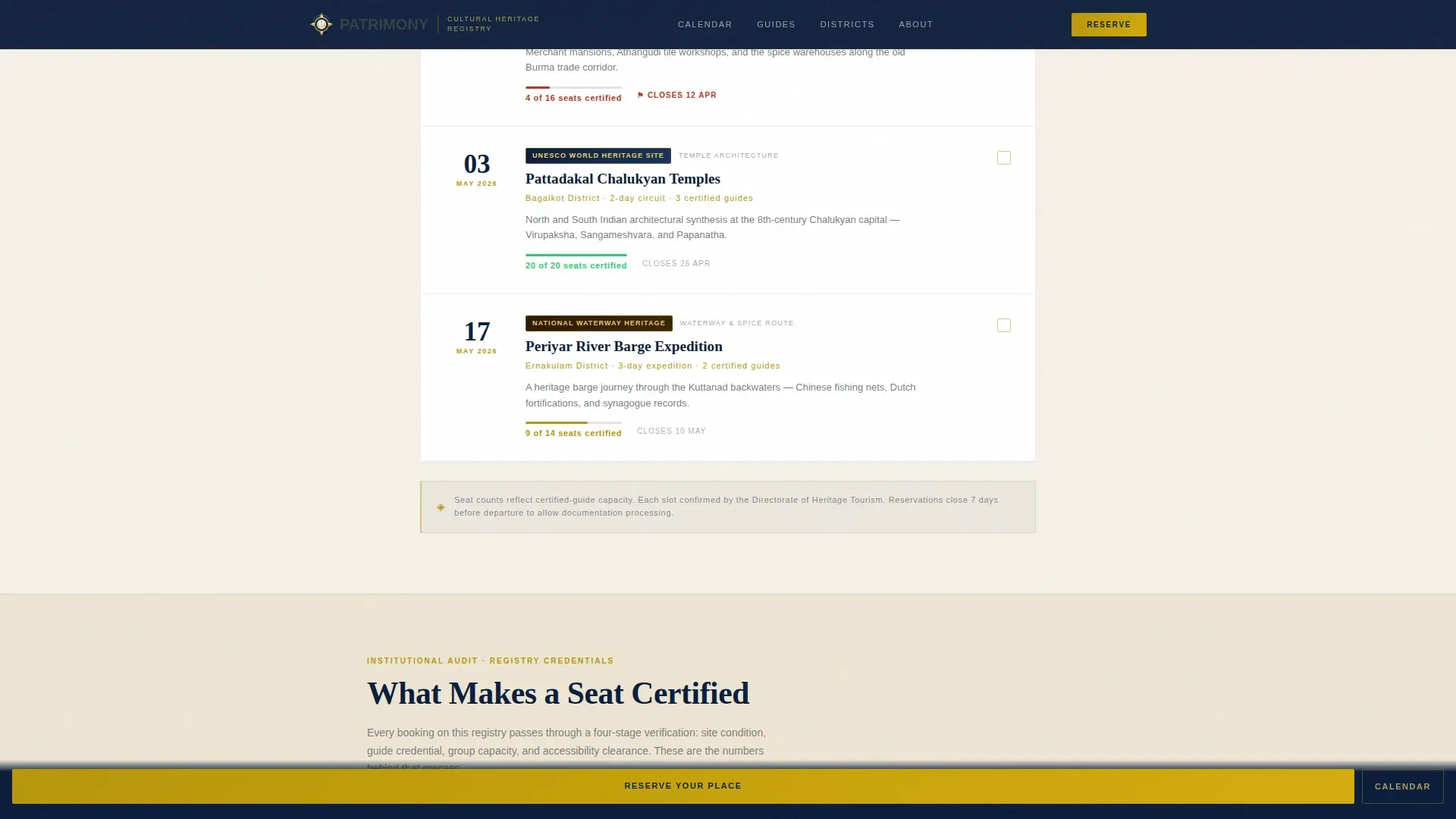Heritage Cultural Tourism Board Landing Page