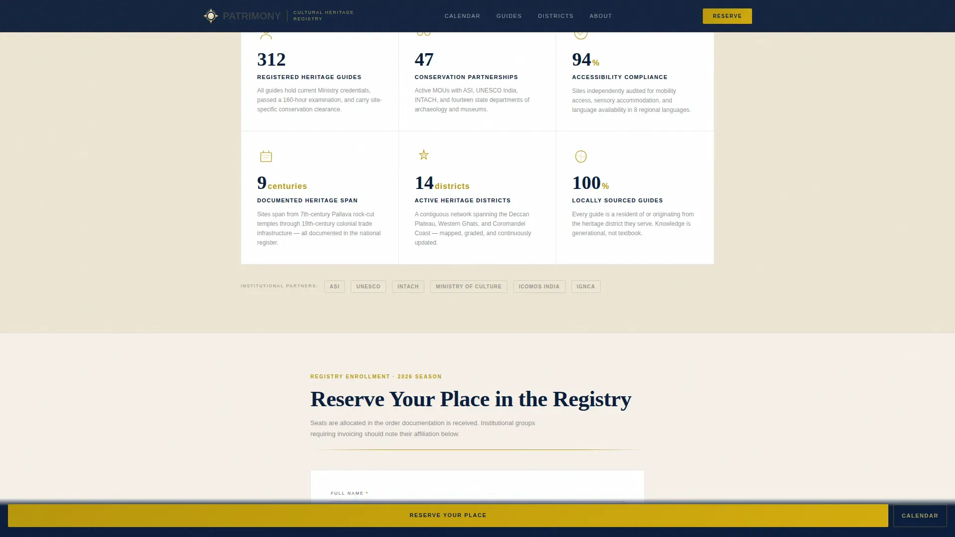 Heritage Cultural Tourism Board Landing Page