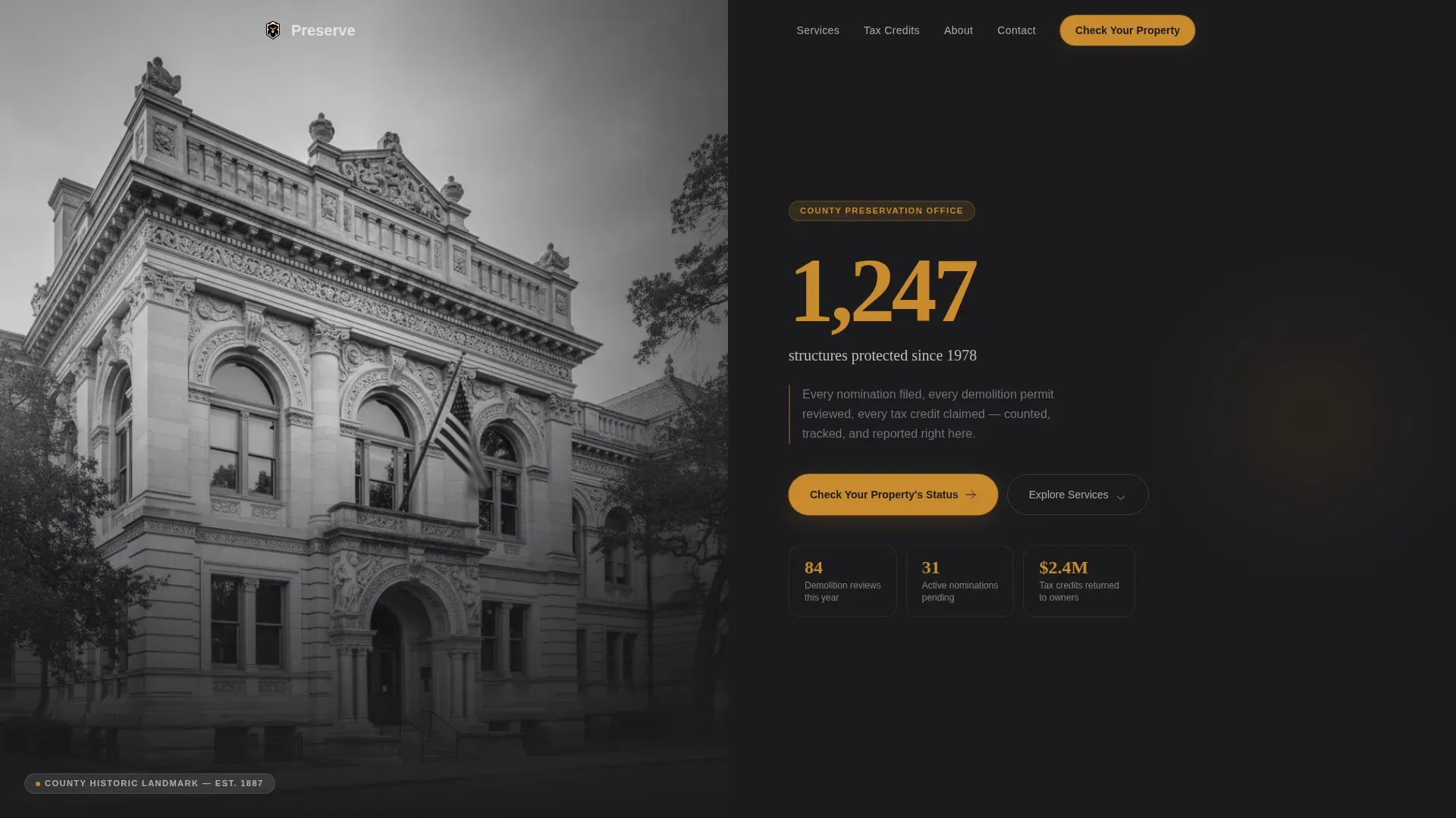 Historic Preservation Government Blog & Content Website Template