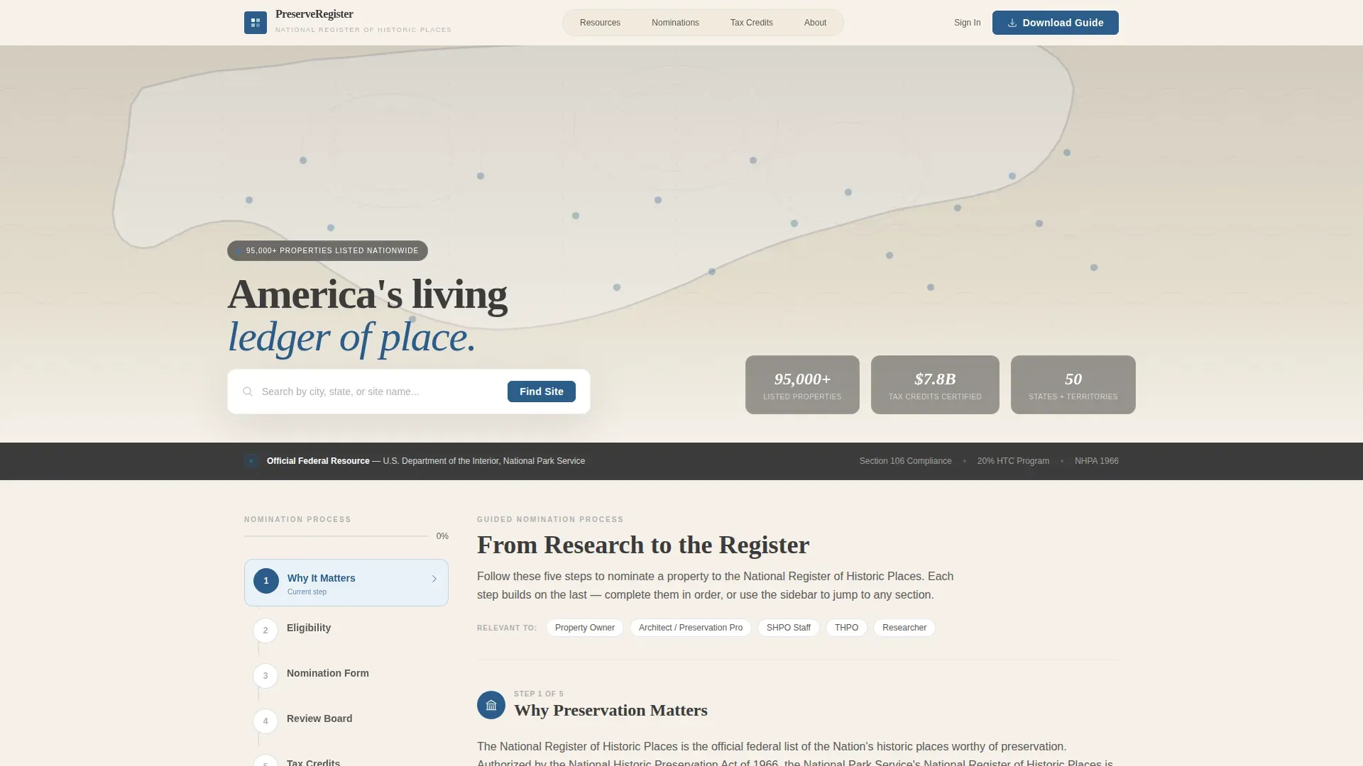 Historic Preservation Government Professional Website Template