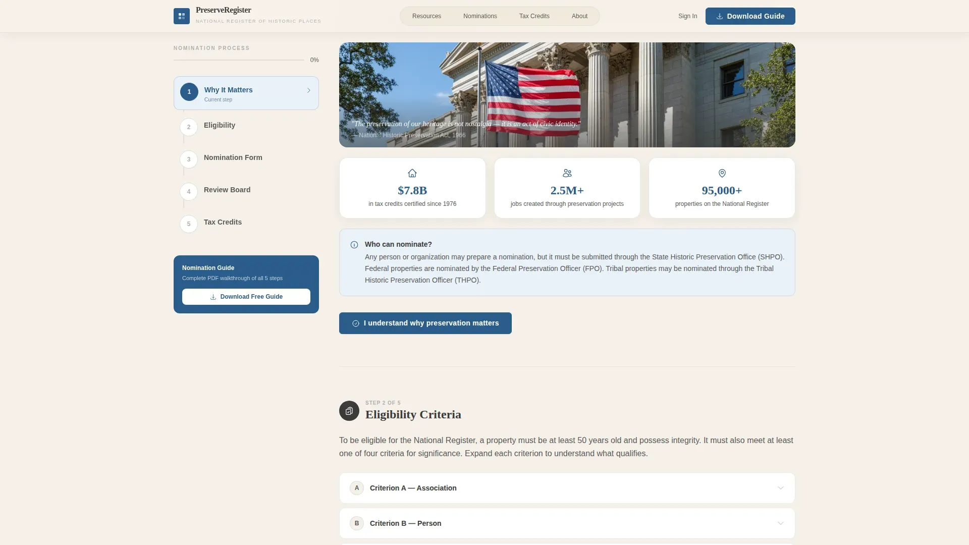 Historic Preservation Government Professional Website Template