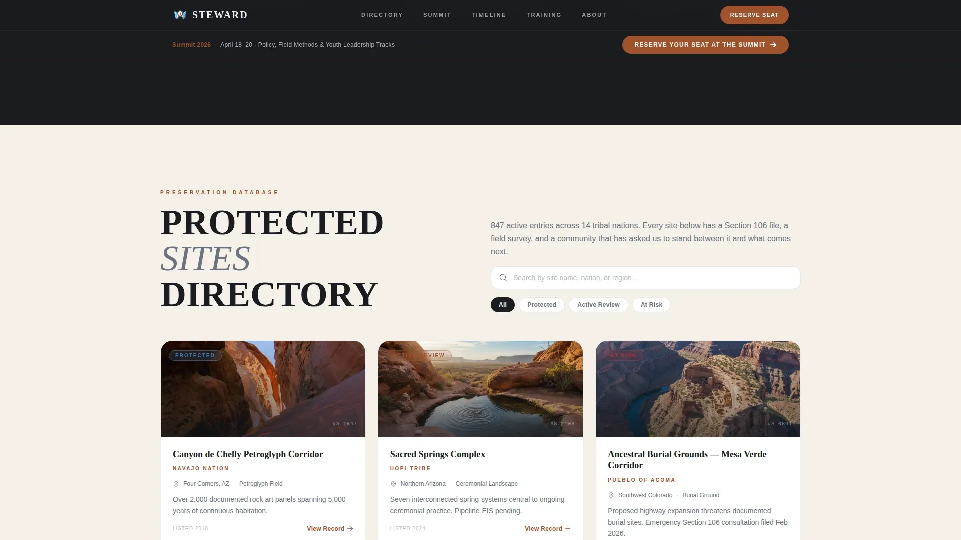 Historic Preservation Government Directory Website Template