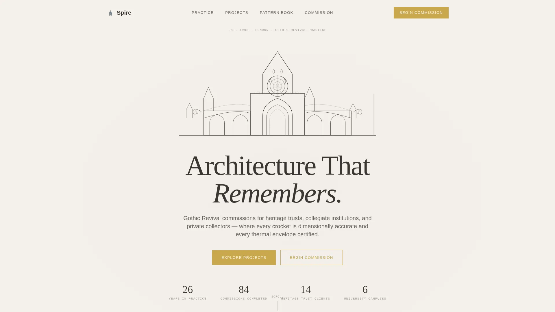 Gothic Revival Architecture Advanced Booking Website Template