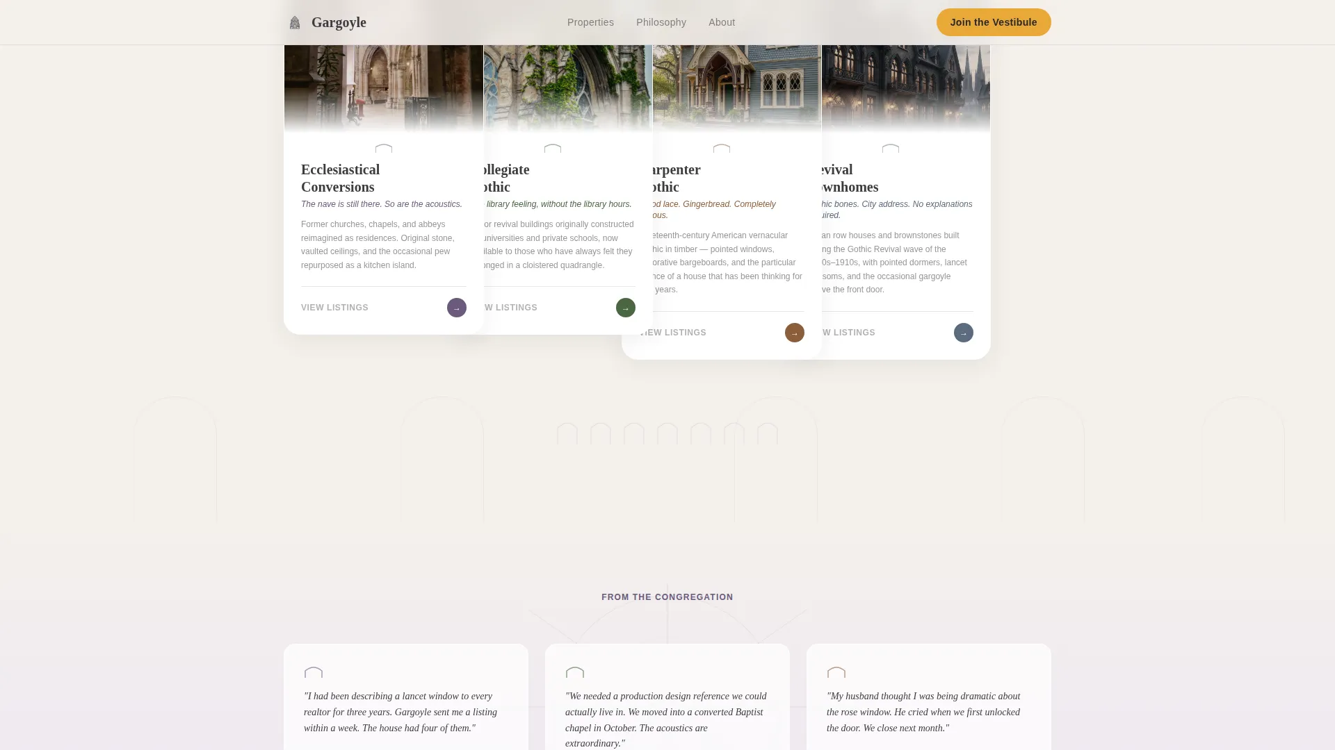 Gothic Revival Architecture Booking Website Template