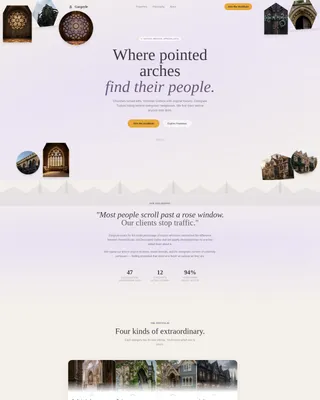 Gothic Revival Architecture Booking Website Template