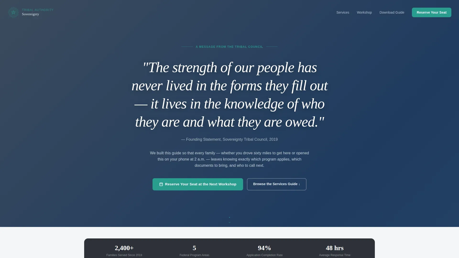 Tribal Human Services Landing Page Template