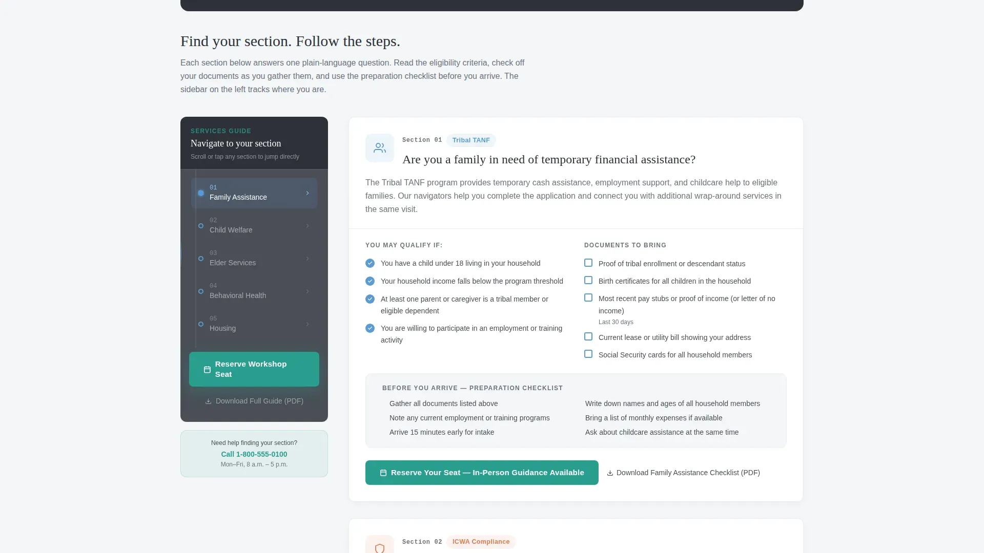 Tribal Human Services Landing Page Template