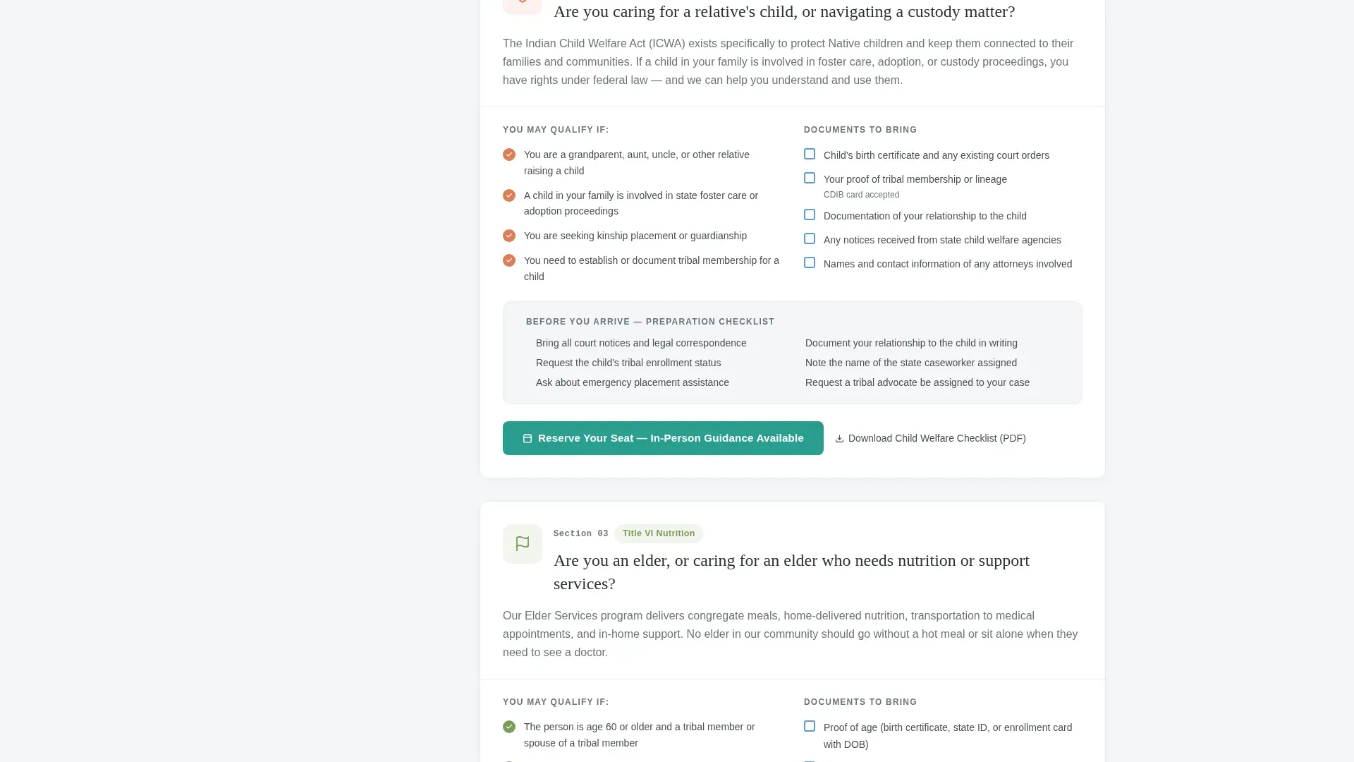 Tribal Human Services Landing Page Template