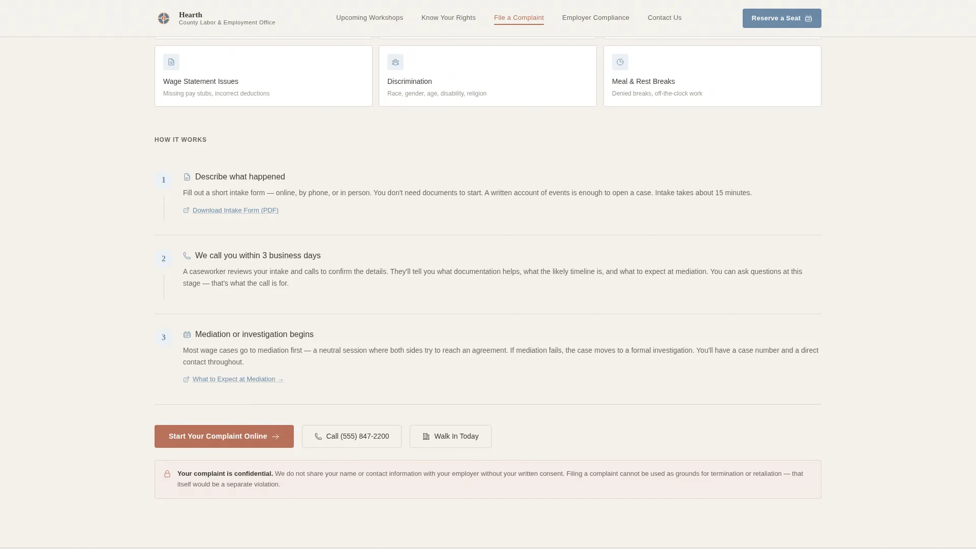 Labor & Employment Government FAQ Website Template