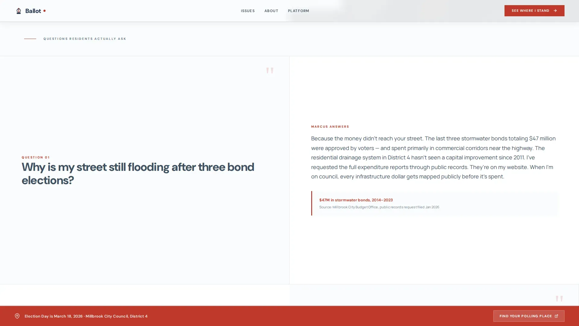 Political Campaign FAQ Website Template