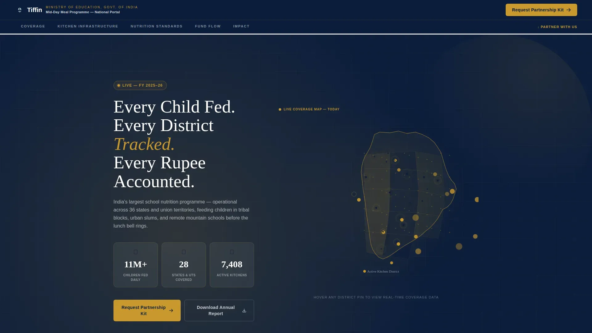 Mid-Day Meal Program Landing Page Template