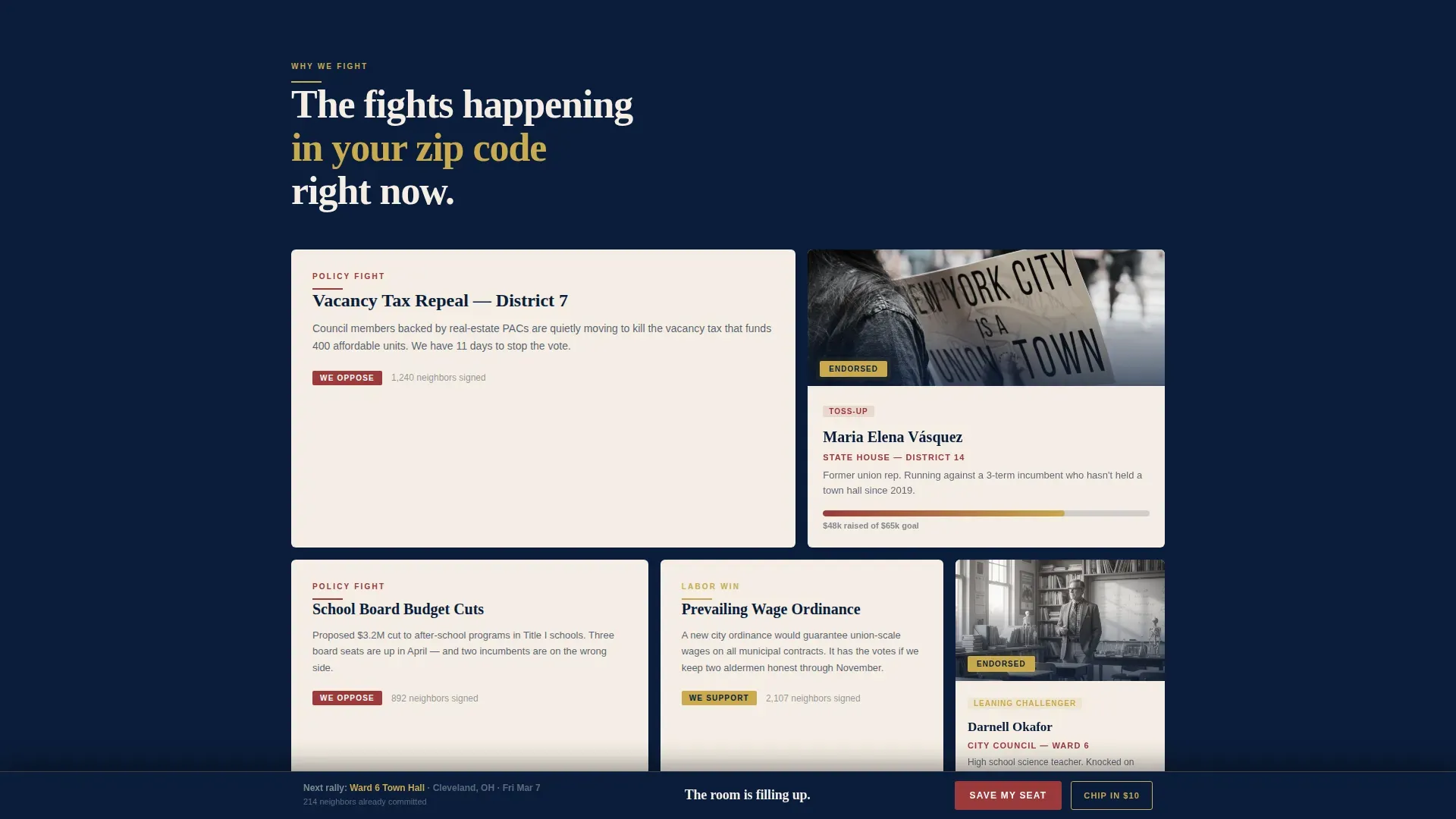 Political Action Community Landing Page Template
