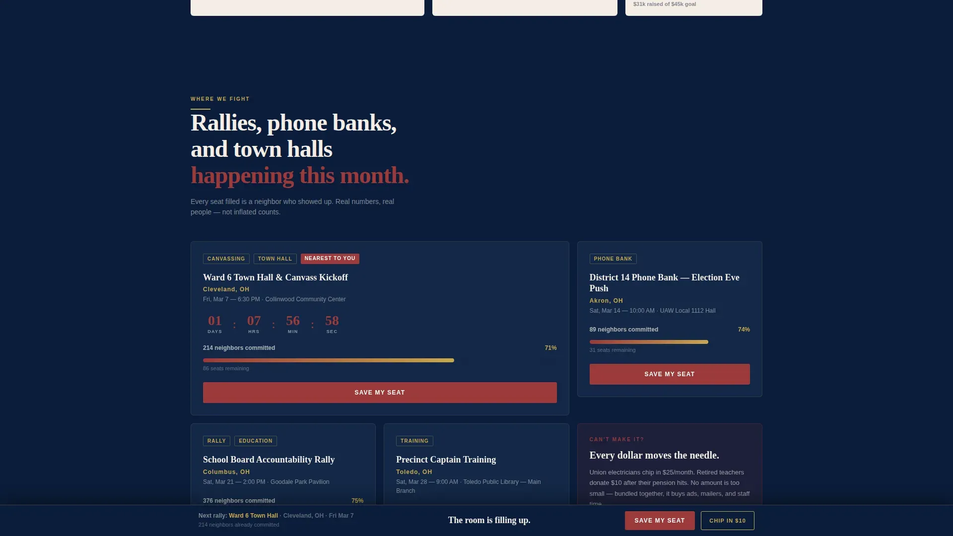 Political Action Community Landing Page Template