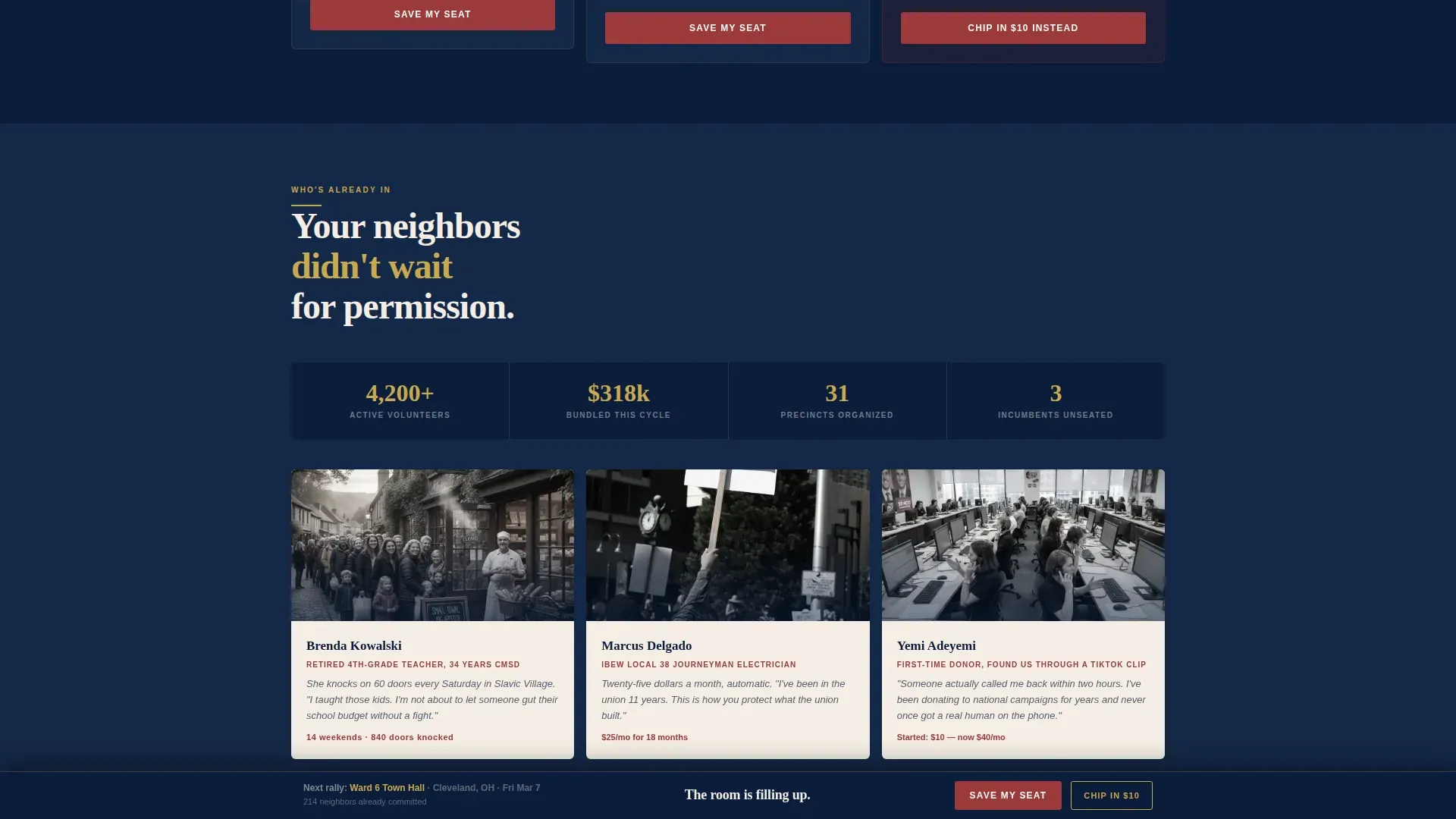 Political Action Community Landing Page Template