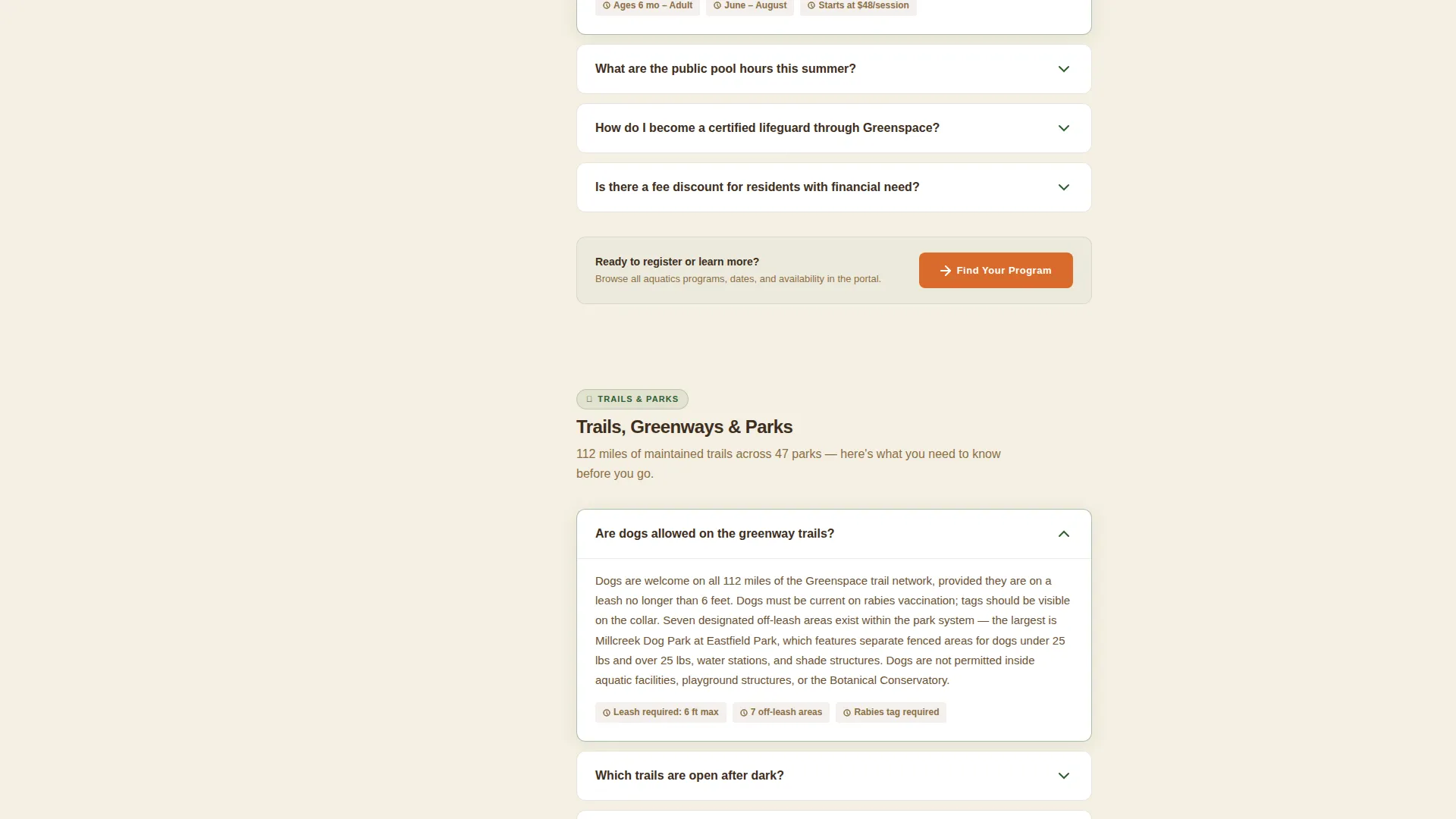 Parks & Recreation Landing Page Template
