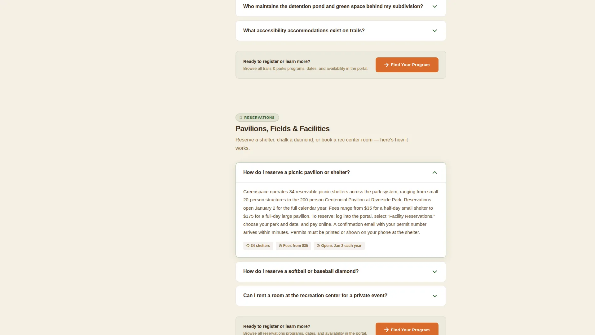 Parks & Recreation Landing Page Template