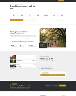 Parks & Recreation Government Booking Website Template