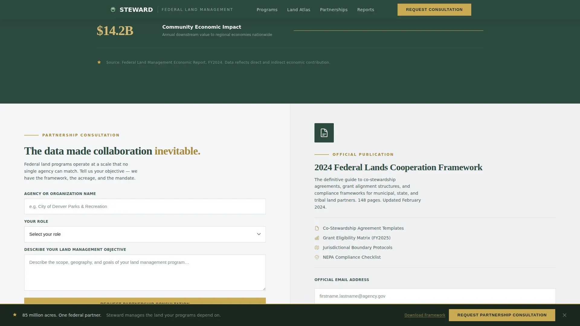 Federal Public Lands Authority Landing Page Template