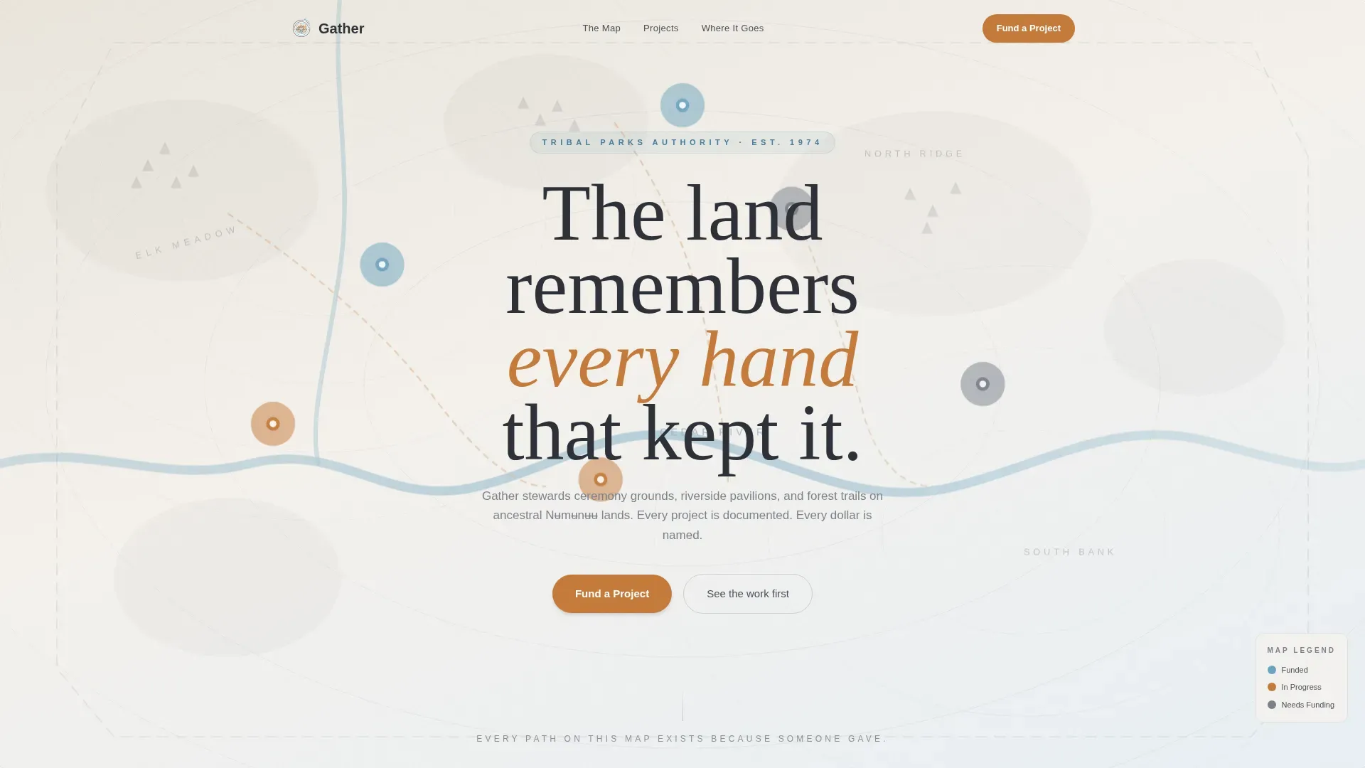 Ancestral Lands Tribal Parks Fundraising Landing Page Template