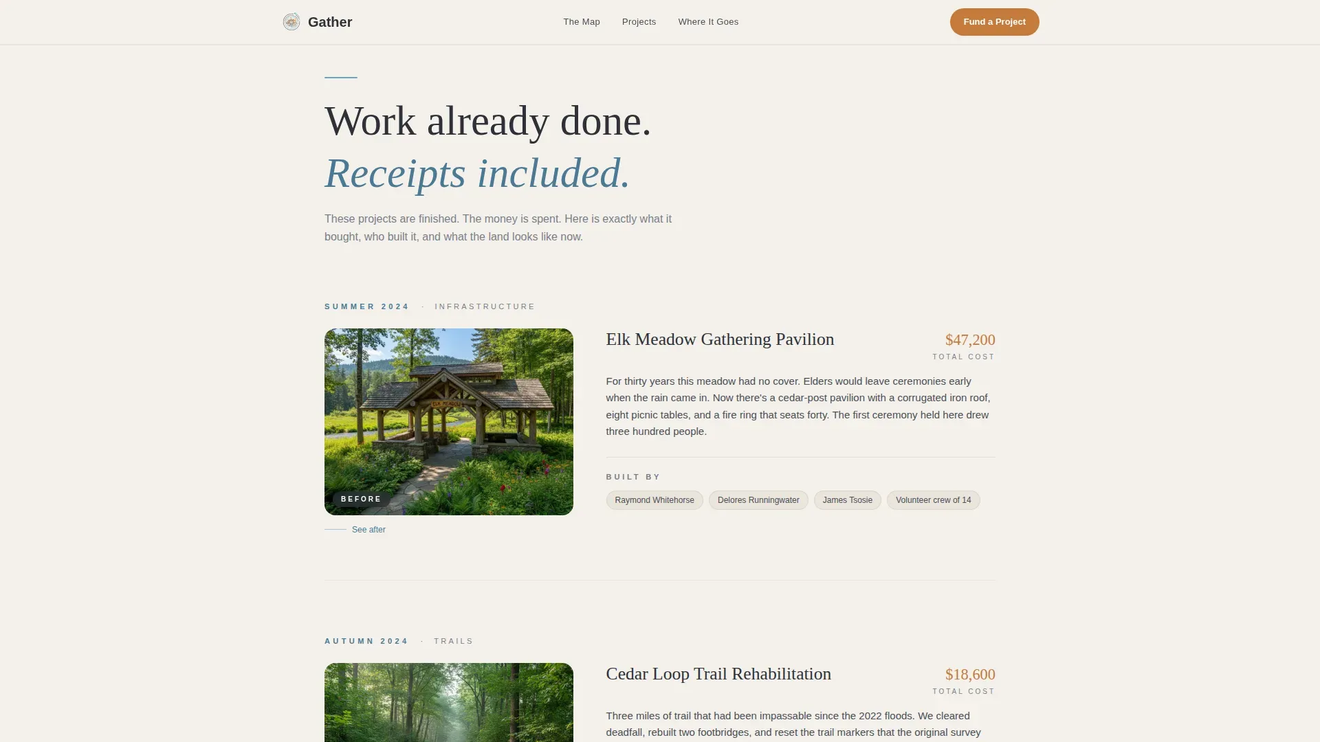 Ancestral Lands Tribal Parks Fundraising Landing Page Template