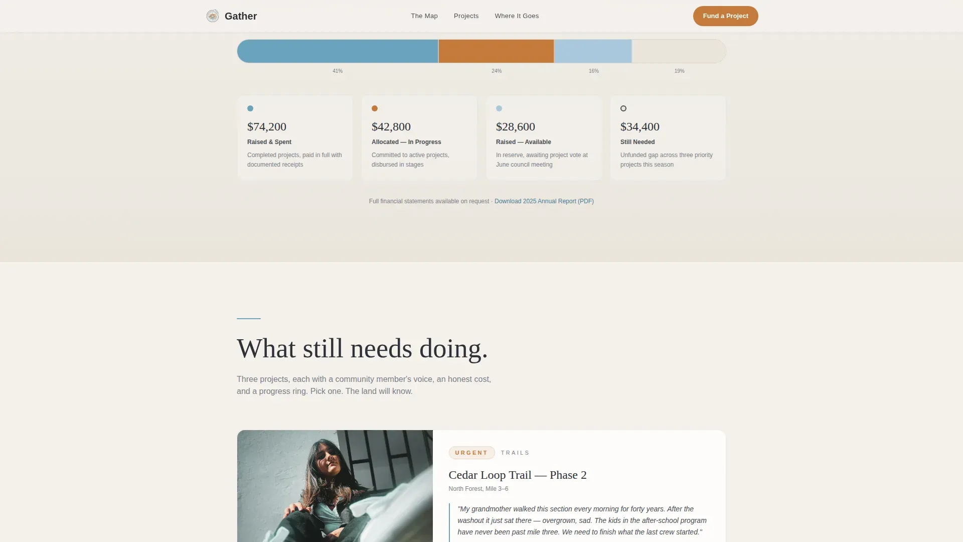 Ancestral Lands Tribal Parks Fundraising Landing Page Template