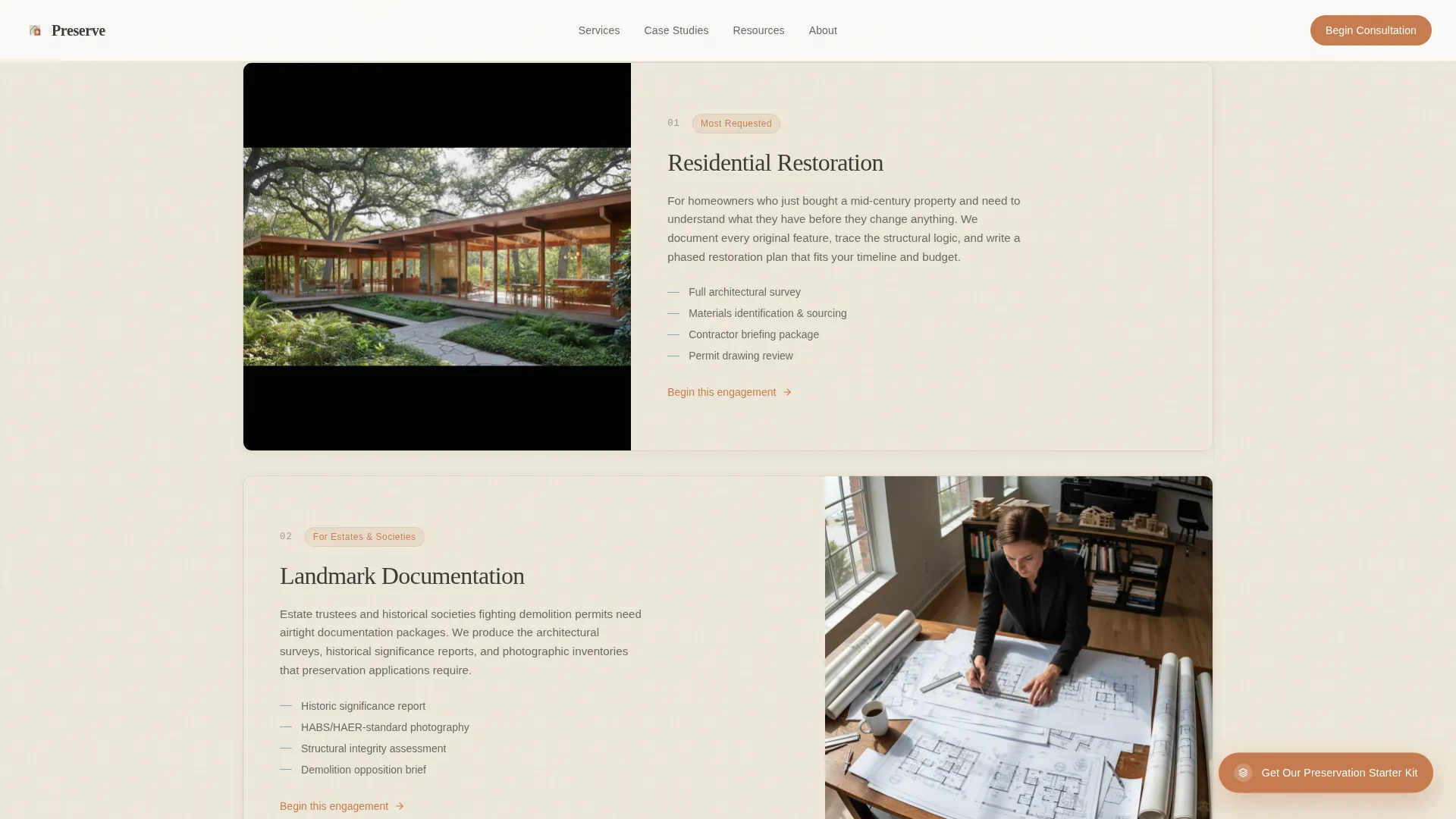 Mid-Century Modern Architecture Booking Website Template