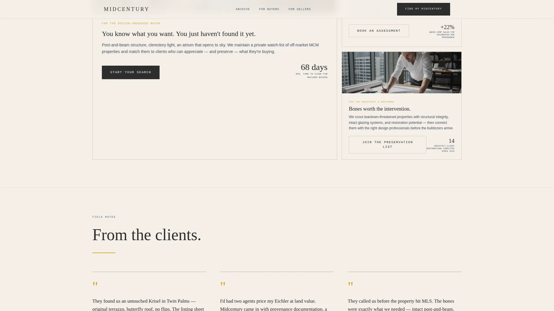 Mid-Century Modern Architecture Blog Website Template