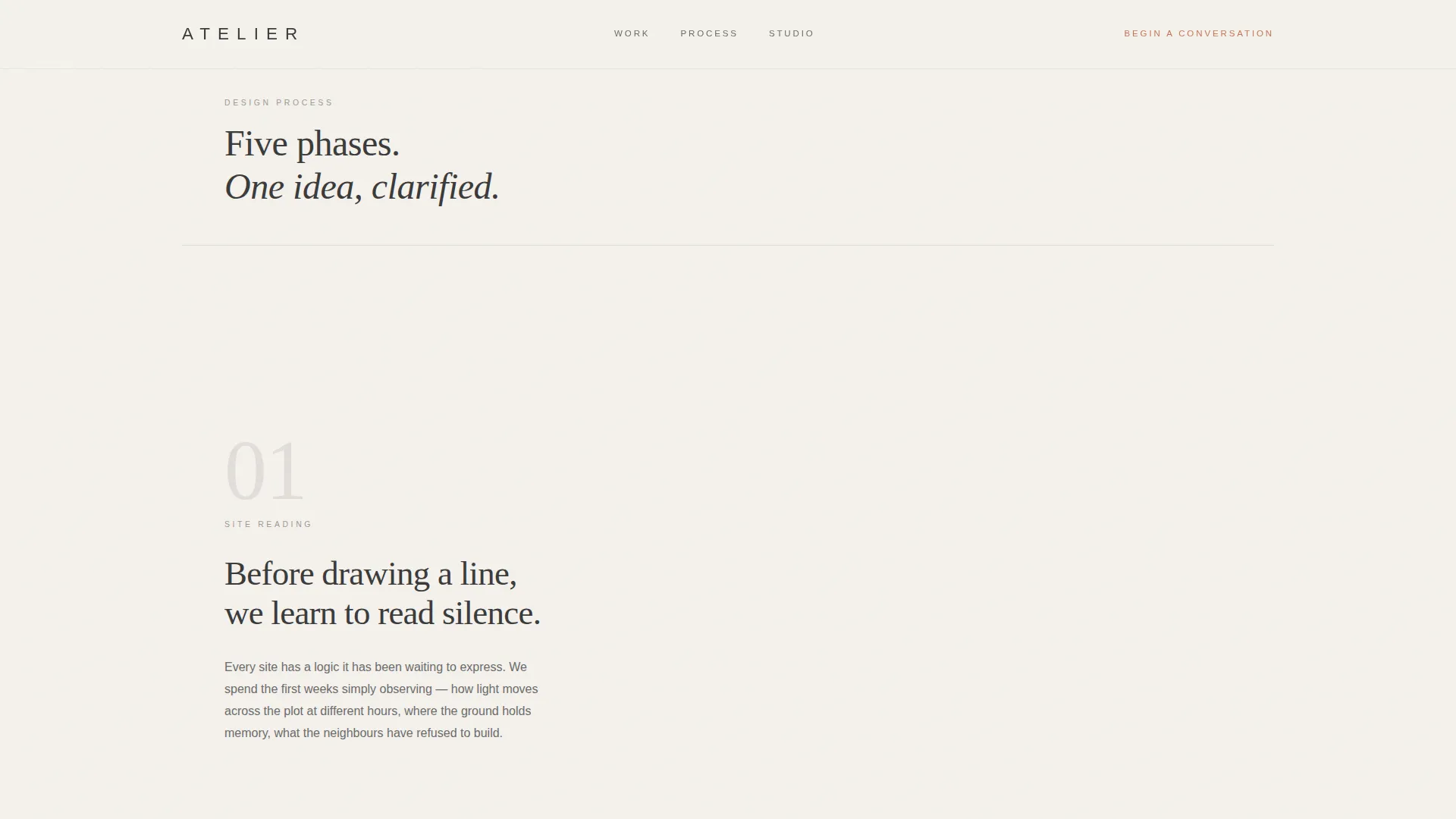 Minimalist Architecture Booking Website Template