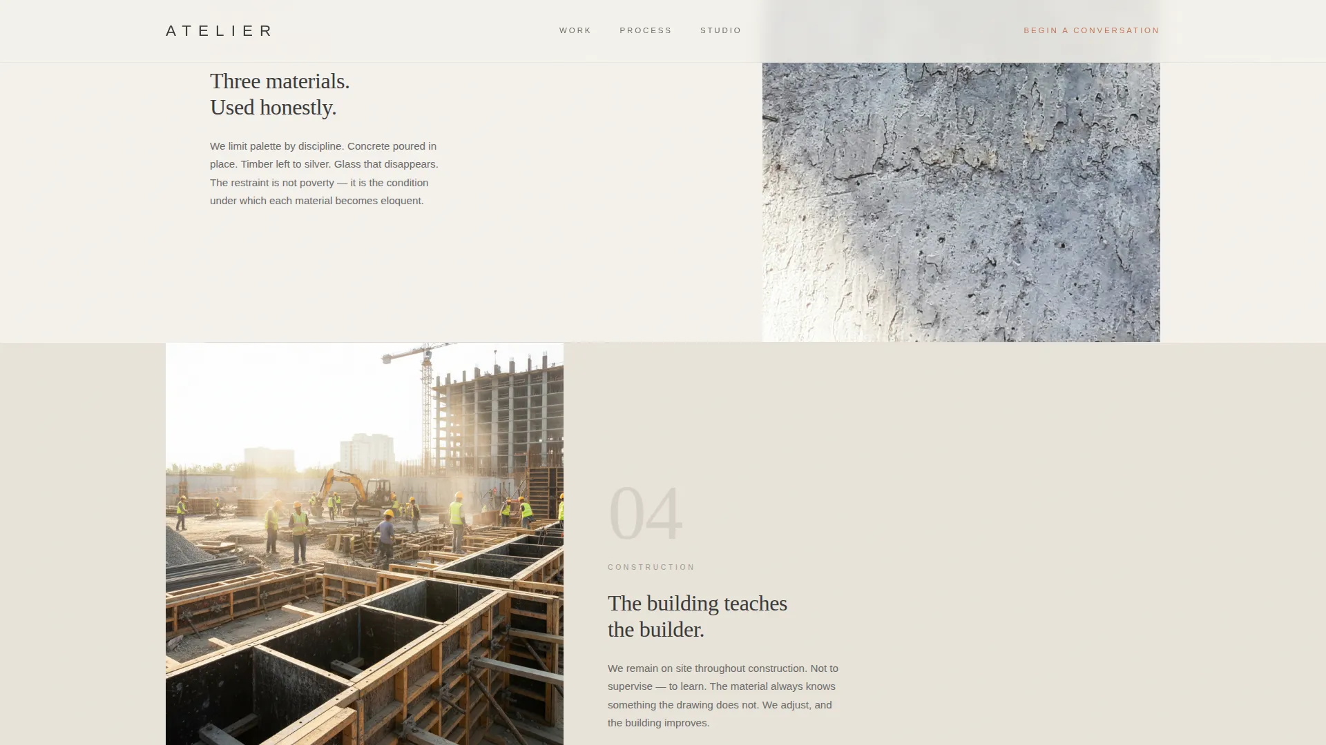 Minimalist Architecture Booking Website Template