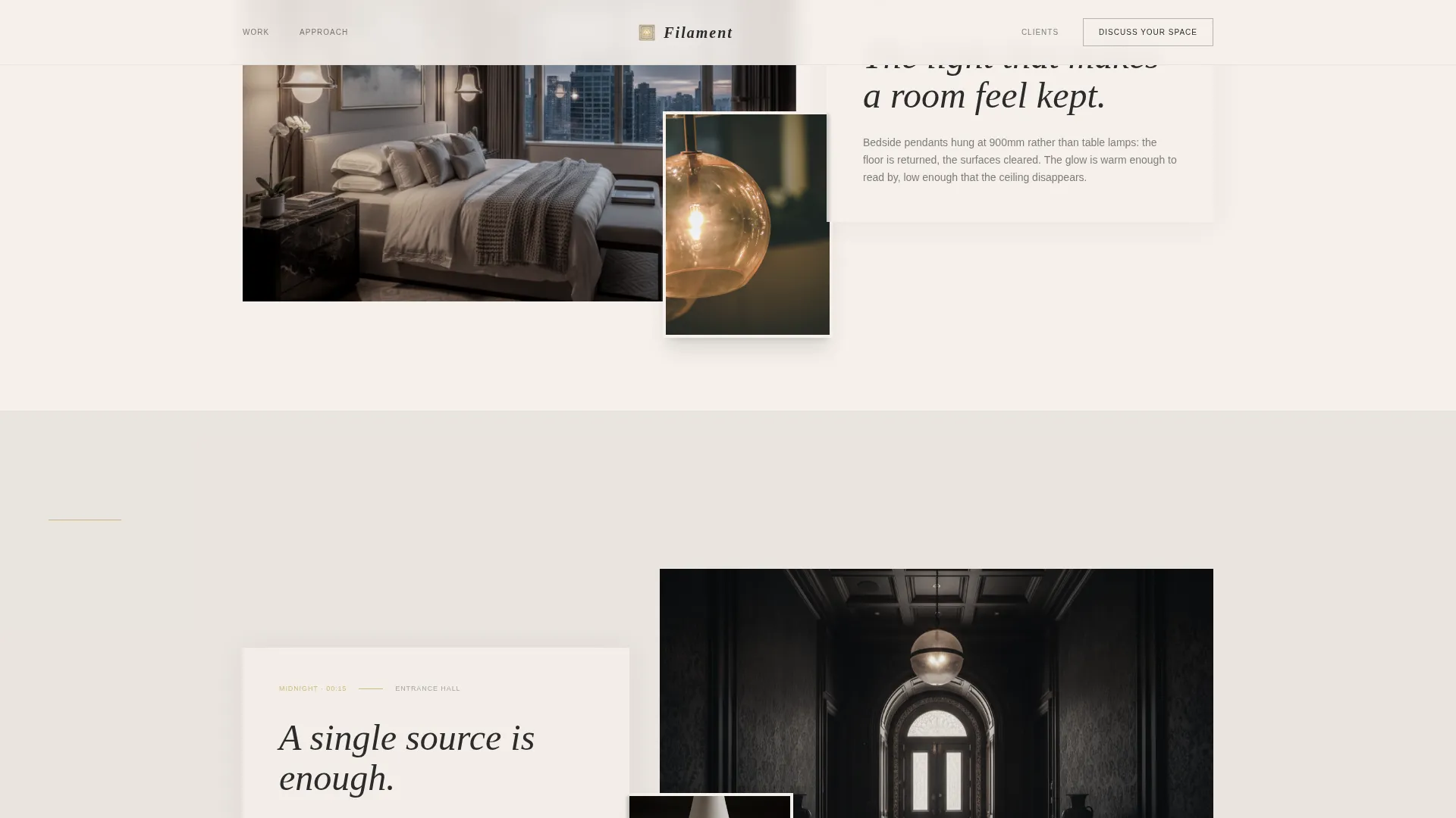 Atmospheric Lighting Designer Landing Page Template