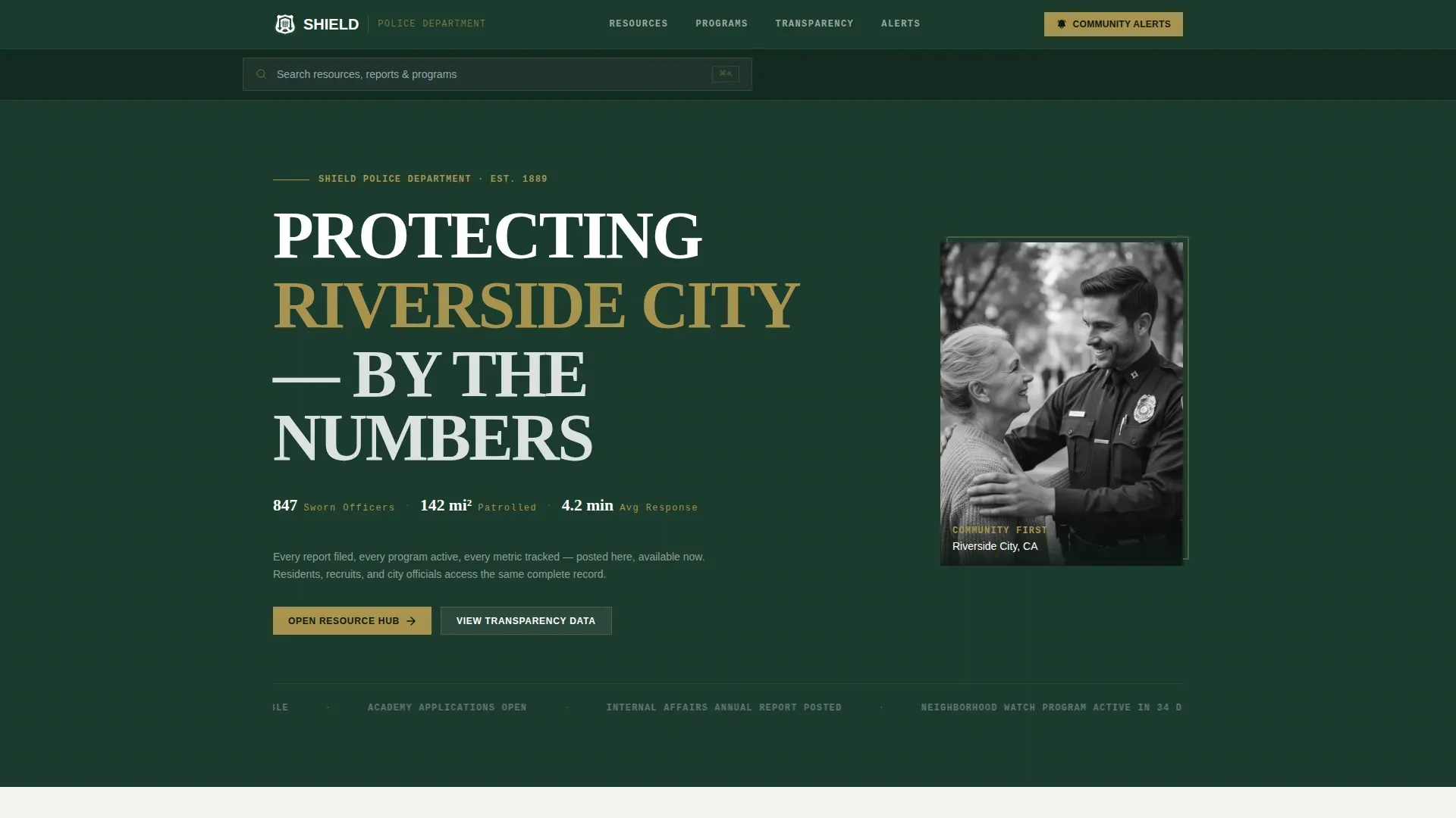 Police Department Landing Page Template | Public Safety