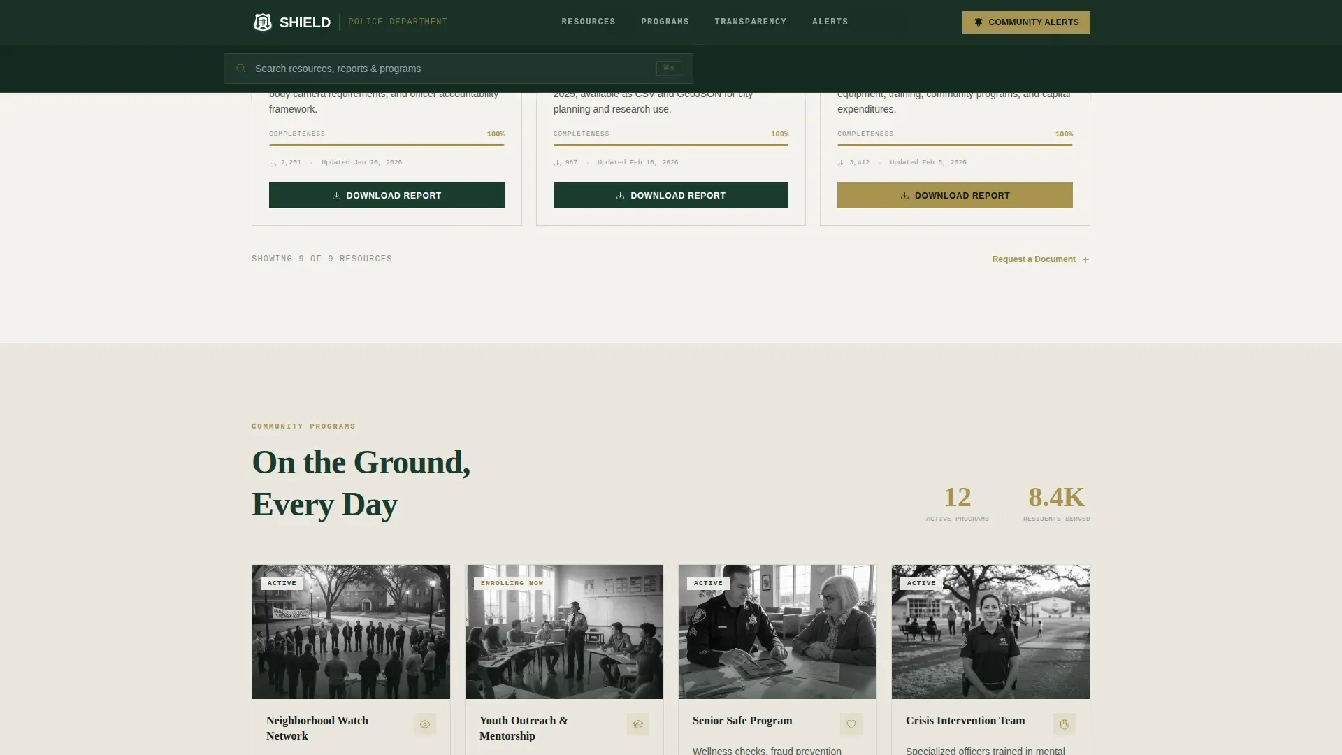 Police Department Landing Page Template | Public Safety