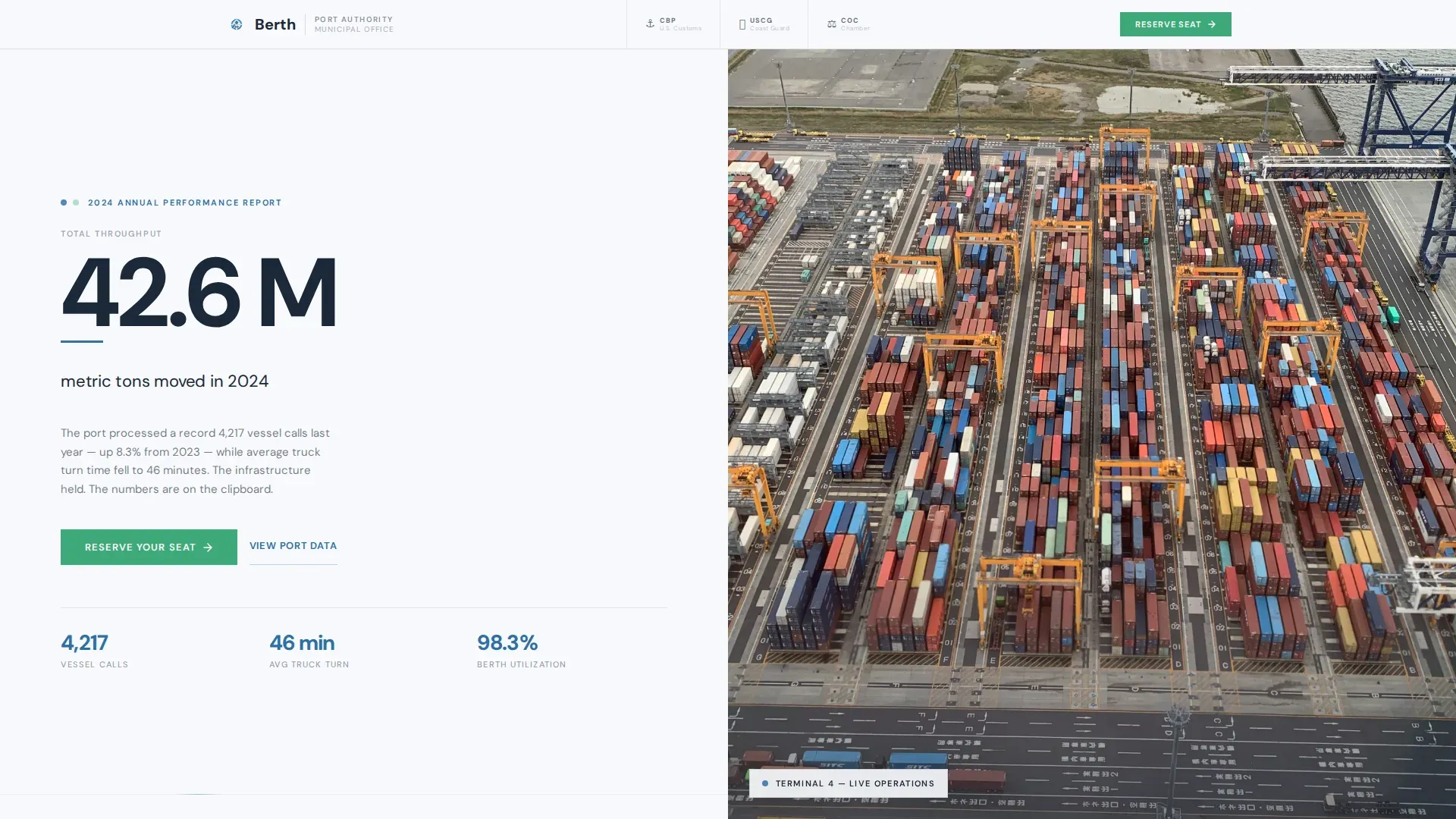 Port Authority Event Registration Landing Page Template
