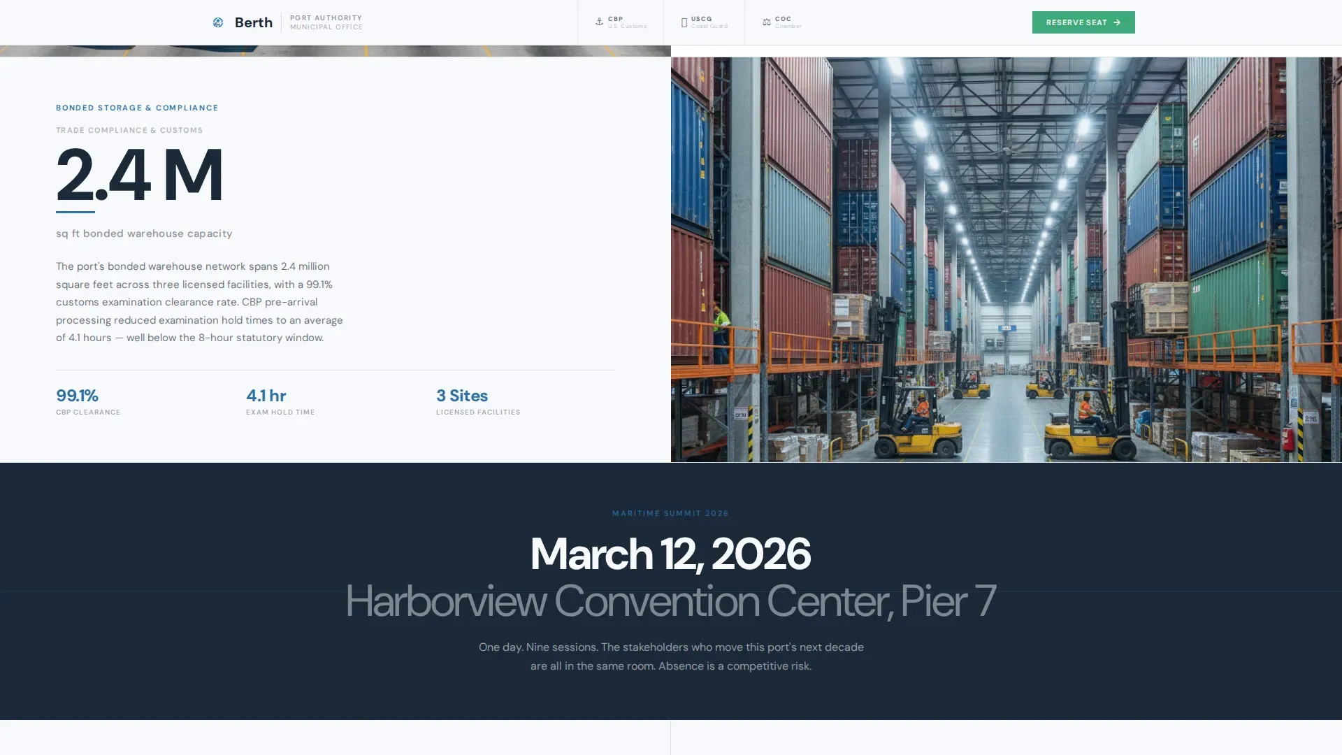 Port Authority Event Registration Landing Page Template