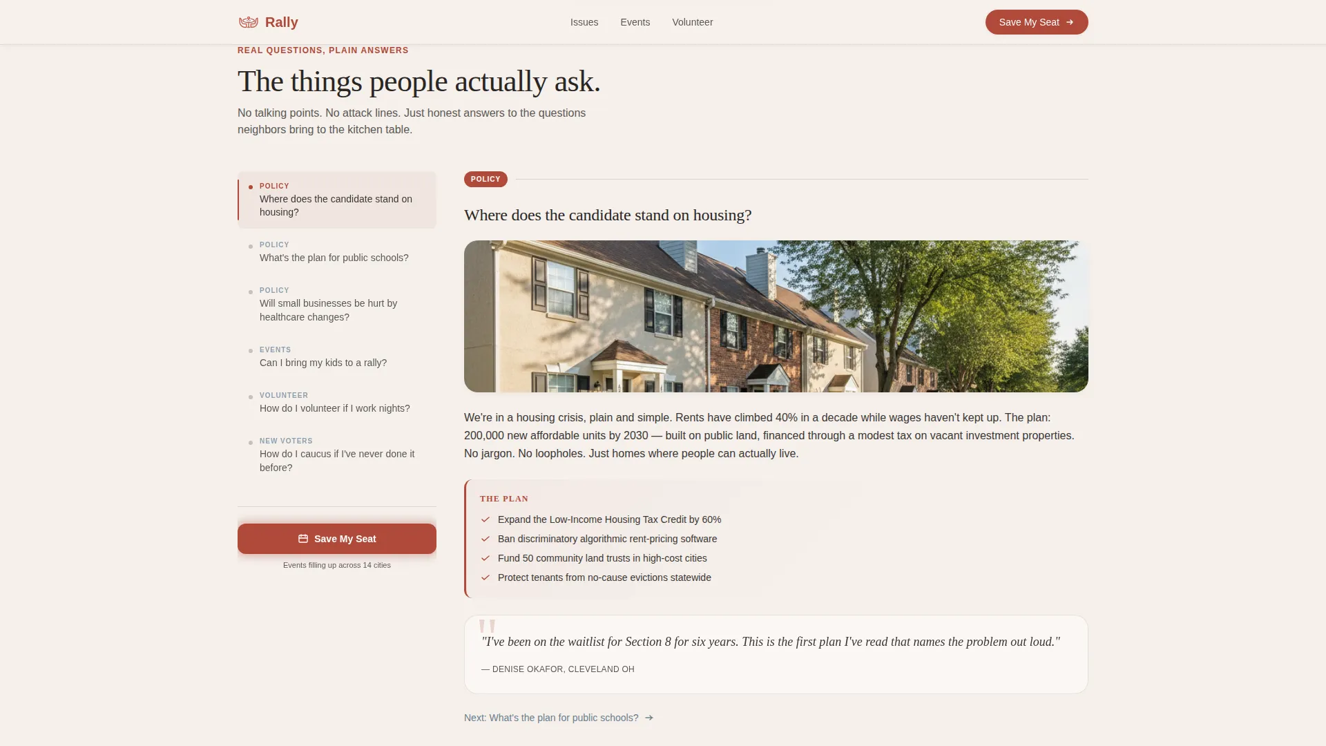 Political Campaign FAQ Website Template