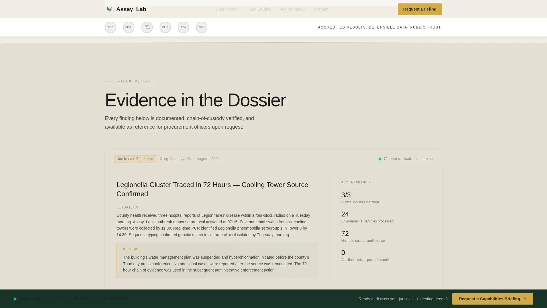 Public Health Laboratory Landing Page Template