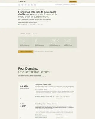 Public Health Laboratory Landing Page Template