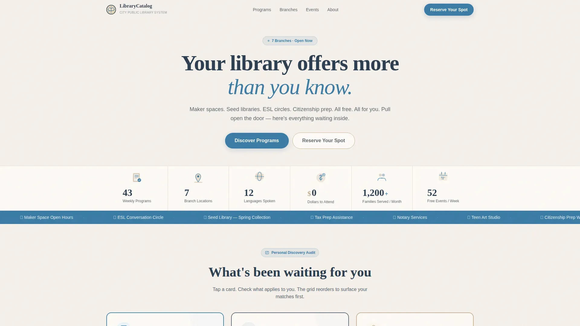 Public Library Government Professional Website Template