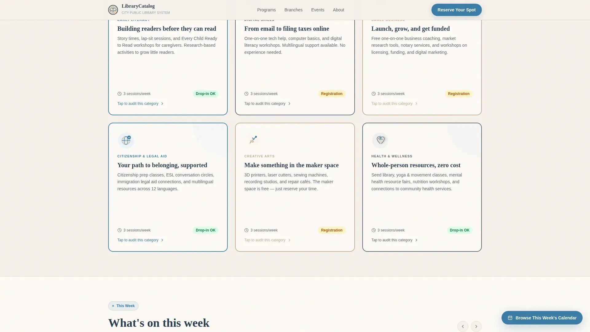 Public Library Government Professional Website Template