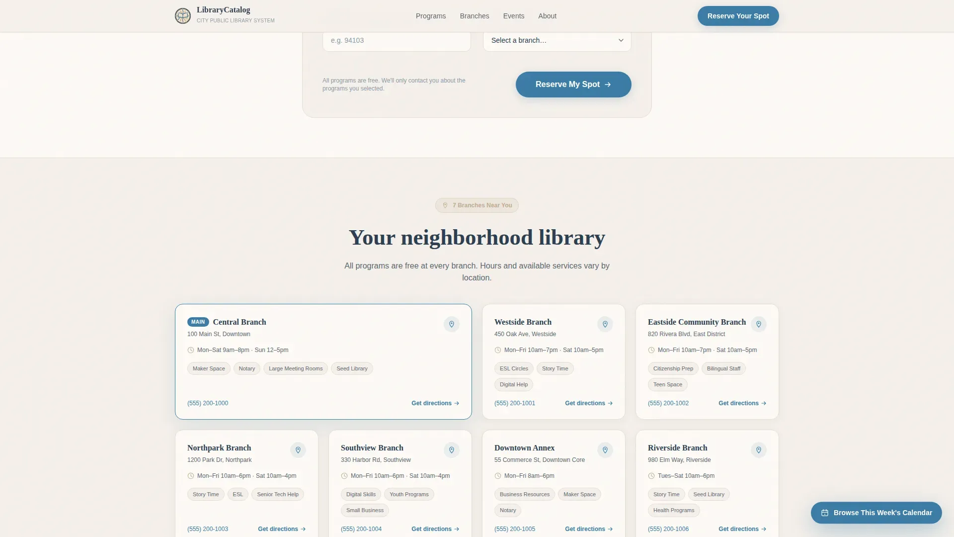 Public Library Government Professional Website Template