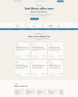 Public Library Government Professional Website Template