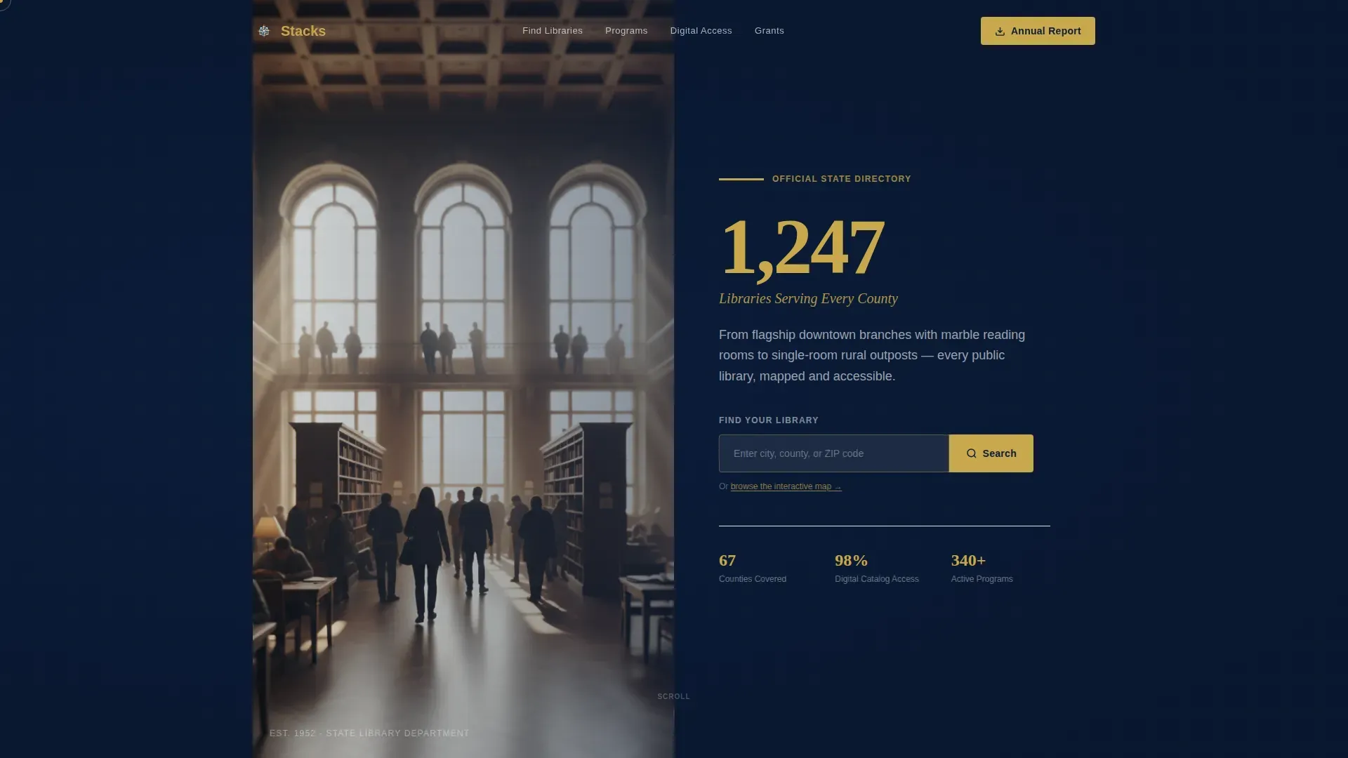 Public Library State Directory Landing Page Template