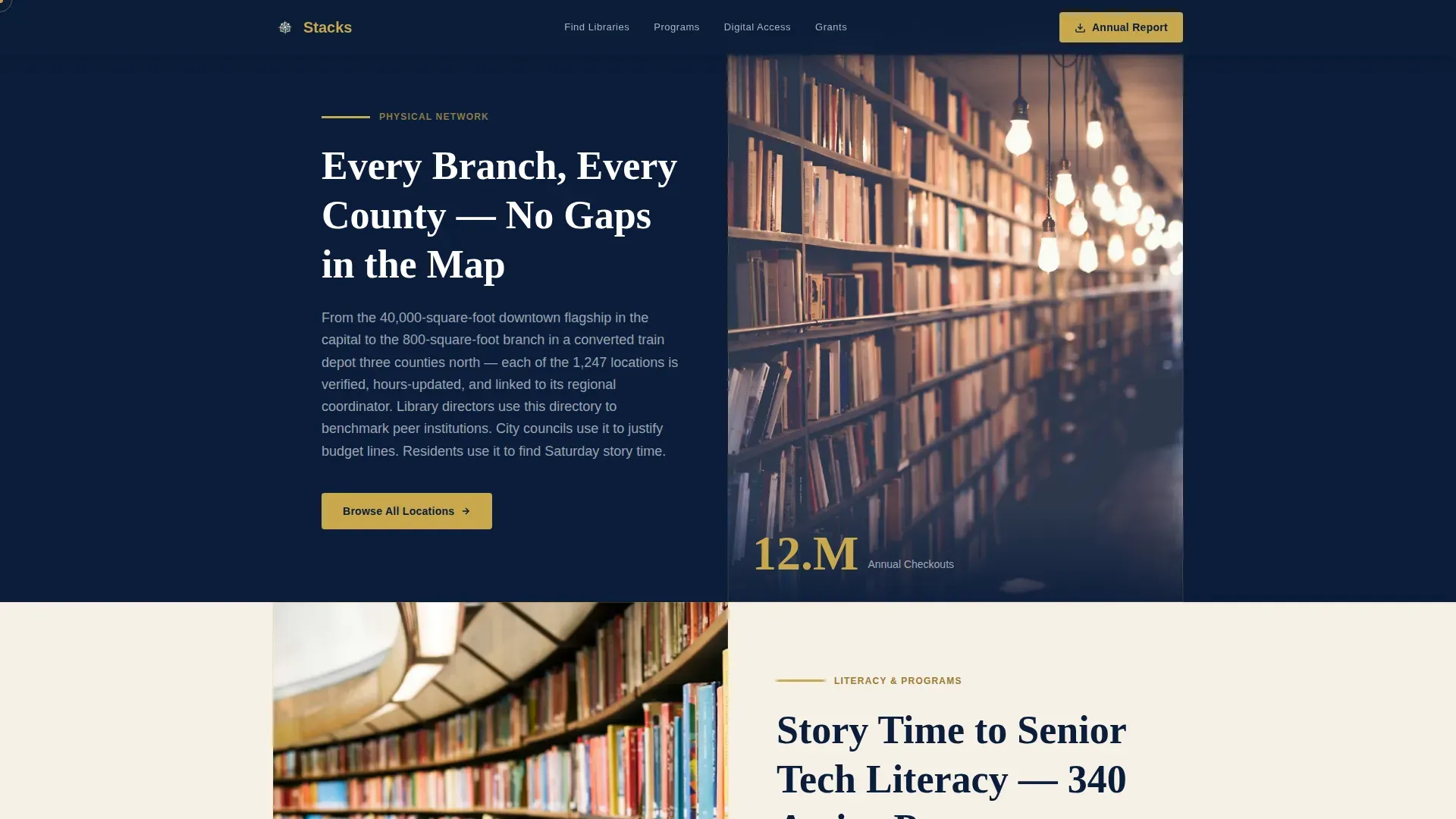 Public Library State Directory Landing Page Template